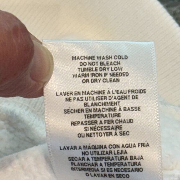 RE/DONE Pullover Womens Small Off White Half Zip‎ Sweatshirt Made USA Cotton - Picture 6 of 16